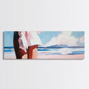 Ocean Breeze, White Dress, Canvas Print, Beach Wall Art, Minimalist Art, Relaxing Home Decor, Blue Sky Painting, Modern Wall Art