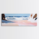 Ocean Waves, Coastal Escape, Tranquil Beach Scene, Framed Canvas Print, Serene Wall Art, Nautical Living Room Decor, Modern Seascape