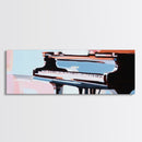 Grand Piano, Music Lover Gift, Classical Music Art, Elegant Interior, Framed Canvas Print, Minimalist Home Office Decor