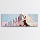 Seashell, Coastal Decor, Ocean Art, Beach House Aesthetic, Nautical Wall Art, Framed Canvas Print, Bathroom Wall Art, Sea Shell Painting