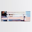 White Bench, Beach Art, Coastal Wall Decor, Minimalist Painting, Serene Landscape, Relaxing Art, Living Room, Canvas Print