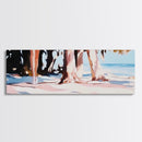 Palm Shadows, Beach Escape, Relaxing Shoreline, Summer Coastal, Canvas Print, Boho Aesthetic, Living Room Wall Art, Modern Tropical Decor
