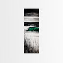 Ocean Wave, Emerald Green, Coastal Art, Framed Canvas Print, Beach House Decor, Nautical Wall Art, Surf Painting, Living Room Art