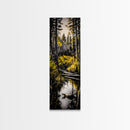 Forest Reflection, Nature Landscape, Wildlife Art, Rustic Cabin Wall Art, Woodland Scene, Canvas Print, Autumn Decor, Moody Atmosphere