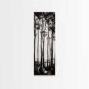 Tall Trees, Monochrome Forest, Tranquil Landscape, Framed Canvas Print, Nature Wall Art, Rustic Cabin Decor, Modern Minimalist Art