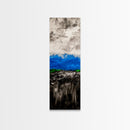 Mountain Horizon, Moody Landscape, Blue Sky Art, Framed Canvas Print, Abstract Nature, Minimalist Decor, Modern Wall Art, Office Decor