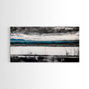 Moody Seascape, Minimalist Painting, Black and White Ocean, Framed Canvas Print, Contemporary Wall Art, Modern Coastal Home Decor