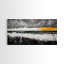 Storm Lighthouse, Ocean, Waves, Framed Canvas Print, Moody Coastal Art, Nautical Wall Decor, Minimalist Beach Art, Dramatic Seascape Art