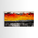 Fiery Sunset, Dramatic Sky, Abstract Landscape, Canvas Print, Modern Art, Bold Wall Decor, Warm Colors, Living Room Accent