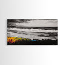 Moody Seascape, Coastal Waves, Black and White Art, Canvas Print, Beach House Decor, Modern Minimalist Wall Art, Office Wall Decor