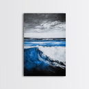 Ocean Wave, Beach Wall Art, Coastal Decor, Nautical Art, Large Wall Art, Blue Abstract, Modern Art, Living Room Decor, Framed Canvas Print