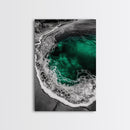 Ocean, Emerald Waters, Coastal Wall Art, Framed Canvas Print, Beach Aesthetic, Nautical Decor, Sea Foam Waves, Tranquil View