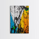 Abstract Dart, Modern Wall Art, Graffiti Style, Bold Colors, Urban Art Decor, Unique Home Aesthetic, Framed Canvas Print