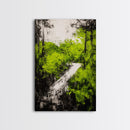 Greenery Path, Enchanted Forest, Nature Trail, Framed Canvas Print, Boho Wall Art, Botanical Home Decor, Living Room Artwork, Cozy Aesthetic