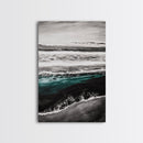 Monochrome Ocean Print, Coastal Wave Seascape, Nautical Wall Decor, Black and White Wall Art, Beach House Art, Framed Canvas Print