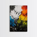 Abstract Floral Art, Expressionist Print, Flower Wall Decor, Modern Botanical Artwork, Vibrant Home Aesthetic, Framed Canvas Print