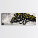 Majestic Tree, Black and White Landscape, Nature Art, Rustic Wall Decor, Framed Canvas Print, Living Room Art, Fall Inspired, Timeless Scene