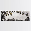 Black White, Dripping Leaves, Modern Art, Framed Canvas Print, Minimalist Decor, Neutral Wall Art, Living Room Wall Art, Monochrome Nature Scene