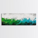 Abstract Seascape, Textured Wave, Coastal Artwork, Modern Ocean Print, Minimalist Blue Green Decor, Framed Canvas Print, Gift Idea