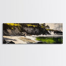 Hidden Cove, Green Waters, Peaceful Beach Scene, Canvas Print, Coastal Landscape Art, Office Wall Art, Tranquil Home Decor