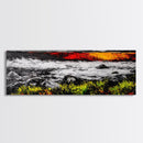 Sunset Lake, Autumn Landscape, Framed Canvas Print, Fall Wall Art, Rustic Home Decor, Large Nature Art, Living Room Artwork, Modern Painting