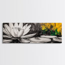 Lotus Flower, Zen Wall Art, Minimalist Decor, Canvas Print, Black and White Botanical Art, Spa Room Decor, Meditation Space, Modern Artwork