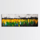 Abstract Wildflowers, Colorful Landscape, Boho Wall Art, Framed Canvas Print, Nature Inspired Art, Living Room Decor