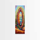 Ocean Portal, Geode Shell, Dreamy, Surreal Beach Art, Framed Canvas Print, Boho Bedroom Decor, Psychedelic Coastal Wall Art