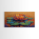 Lotus Lily, Pond, Zen, Canvas Print, Meditative floral wall art, zen home office decor, vibrant water lily boho art, yoga room painting