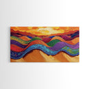 Desert Hills, Color Layers, Sunset Sky, Canvas Print, Boho Abstract Wall Art, Eclectic Bedroom Print, Vibrant Hallway Decor