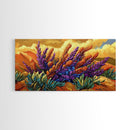 Lavender Bloom, Desert, Hillside, Framed Canvas Print Vibrant floral wall art, southwest boho style, Autumn art, hallway decor