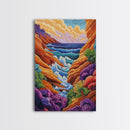 Wild Coast, Ocean Energy, Bold Waves, Colorful Rocks, Canvas Print, Eclectic Wall Art, Coastal Retreat Decor, Psychedelic Ocean Art