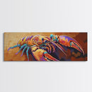 Lobster Art, Bold Seafood, Nautical Kitchen, Coastal Colors, Canvas Print, Dining Room Wall Art, Beach House Decor, Vibrant Sea Life Painting