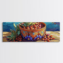 Succulent Bowl, Kitchen Decor, Colorful Talavera, Canvas Print, Mexican Pottery Art, Rustic Kitchen Wall Art, Vibrant Boho Style