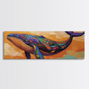 Colorful Whale Art, Ocean Animal, Abstract Sea Life, Nautical Decor, Canvas Print, Coastal Nursery Wall Art, Boho Sea Creature