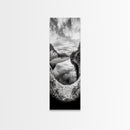 Black and White River, Forest Nature Scene, Reflection Wall Art, Framed Canvas Print, Neutral Landscape, Minimalist Bedroom Decor
