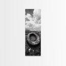 Tidepool Relic, Seaside Ruins, Moody Beach Scene, Framed Canvas Print, Coastal Bathroom Art, Ocean Inspired Decor, Surreal Photography