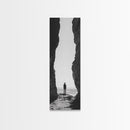 Lone Cowboy, Cliff View, Western Vibes, Silhouette Minimalist, Framed Canvas Print, Farmhouse Wall Art, Masculine Desert Decor