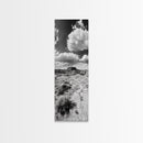 Desert Butte View, Southwest Horizon, Dramatic Sky, Framed Canvas Print, Boho Living Room Art, Western Landscape Photography, Man Cave