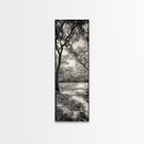 Autumn Forest Light, Peaceful Woodland Canopy, Fall Vibes Scene, Framed Canvas Print, Cozy Living Room Art, Entryway Wall Art