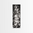 Tree Shadows, Woodland Light, Forest Stroll, Peaceful Canopy, Dappled Light Canvas Print, Cozy Living Room Wall Art, Autumn Decor