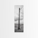 Utility Pole, Coastal Wires, Industrial Sky, Power Lines, Framed Canvas Print, Minimalist Photography, Loft Wall Art, Urban Decor