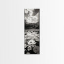 Water Lily Pond, Serene Botanical Art, Peaceful Garden Wall Decor, Zen Nature Print, Spa or Bedroom Accent, Framed Canvas Print