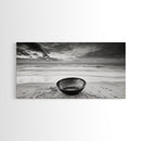 Solitary Bowl Beach, Ocean Waves Texture, Surreal Still Life Photo, Canvas Print, Entryway Wall Art, Minimalist Coastal Style