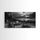 Fire Pit, Lake Sunset, Rustic Outdoors, Autumn Glow, Canvas Print, Cabin Wall Art, Fall Decor, Cozy Fireside Vibe, Nature Escape