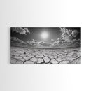 Cracked Earth Sun, Desert Landscape, Dramatic Sky, Canvas Print, Southwestern Decor, Fall Wall Art, Earth Tones Rustic Home Accent