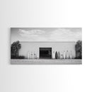 Surfboards, Beach Garage, Modern Coastal, Ocean Style, Framed Canvas Print, surf shack decor, teen room wall art, minimalist beach art