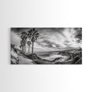 Palm Coast, Coastal Path, Ocean View, Scenic Walk, Canvas Print, California Beach Art, Entryway Decor, Tropical Landscape, Office Decor