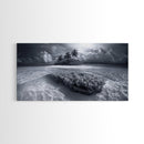 Coral Island, Tropical Ocean, Underwater Reef, Clear Sea, Framed Canvas Print, Beach House Art, Coastal Living Room Decor, Office Wall Decor