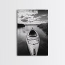 Kayak Lake View, Serene Water Landscape, Outdoor Adventure Art, Canvas Print, Cabin Wall Decor, Nature Lover Gift, Minimalist Water Art